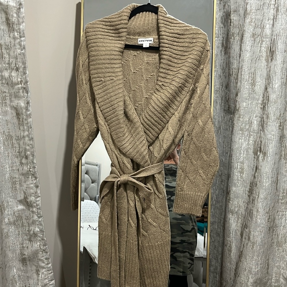 AVA & VIV Long Sweater with belt.